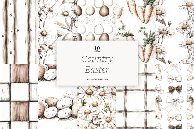 Rustic Easter Digital Paper | Country Pattern Digital Pattern GlamArtZhanna 