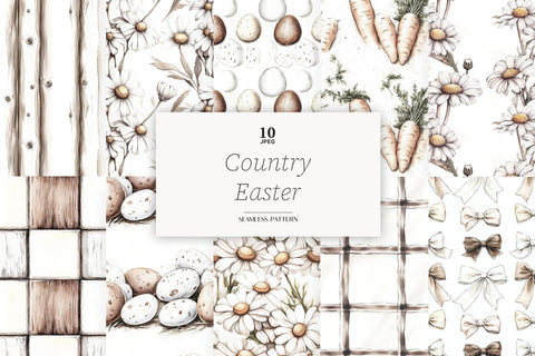 Rustic Easter Digital Paper | Country Pattern Digital Pattern GlamArtZhanna 
