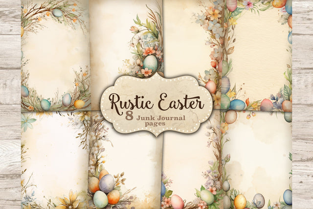 Rustic Easter Ephemera | Frame Printable Paper SVG GlamArtZhanna 