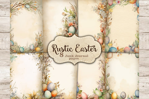 Rustic Easter Ephemera | Frame Printable Paper SVG GlamArtZhanna 