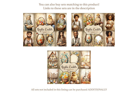 Rustic Easter Ephemera | Frame Printable Paper SVG GlamArtZhanna 