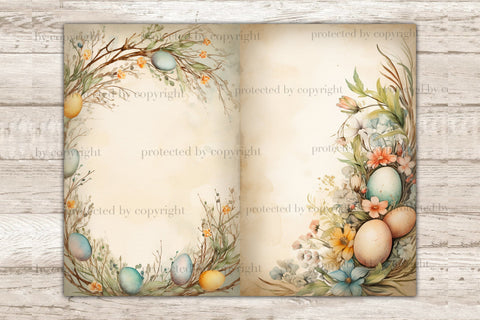 Rustic Easter Ephemera | Frame Printable Paper SVG GlamArtZhanna 