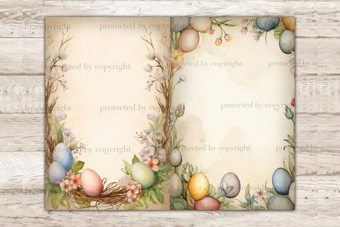 Rustic Easter Ephemera | Frame Printable Paper SVG GlamArtZhanna 