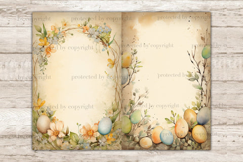 Rustic Easter Ephemera | Frame Printable Paper SVG GlamArtZhanna 