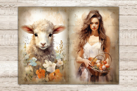 Rustic Easter Junk Journal Pages | Spring Collage SVG GlamArtZhanna 