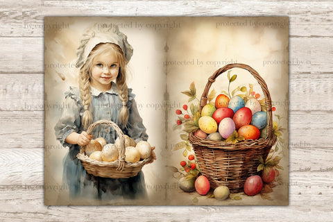 Rustic Easter Junk Journal Pages | Spring Collage SVG GlamArtZhanna 