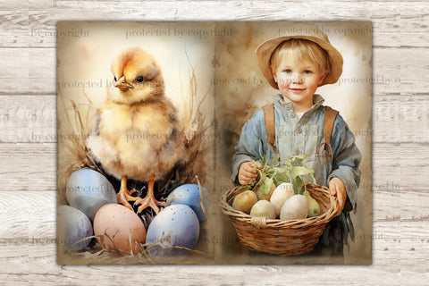 Rustic Easter Junk Journal Pages | Spring Collage SVG GlamArtZhanna 