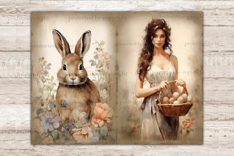 Rustic Easter Junk Journal Pages | Spring Collage SVG GlamArtZhanna 