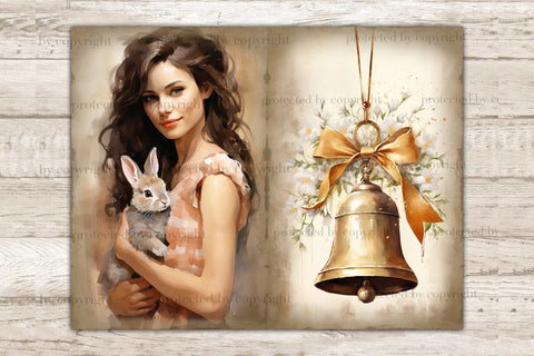 Rustic Easter Junk Journal Pages | Spring Collage SVG GlamArtZhanna 