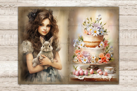 Rustic Easter Junk Journal Pages | Spring Collage SVG GlamArtZhanna 