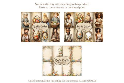 Rustic Easter Junk Journal Pages | Spring Digital Art SVG GlamArtZhanna 