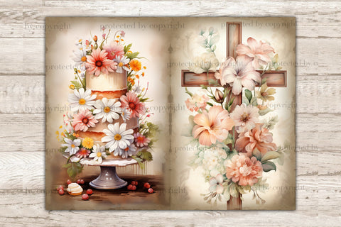 Rustic Easter Junk Journal Pages | Spring Digital Art SVG GlamArtZhanna 