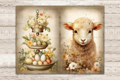 Rustic Easter Junk Journal Pages | Spring Digital Art SVG GlamArtZhanna 
