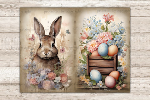Rustic Easter Junk Journal Pages | Spring Digital Art SVG GlamArtZhanna 