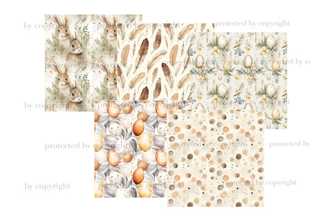 Rustic Easter Seamless Pattern | Easter Eggs Paper Digital Pattern GlamArtZhanna 