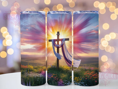 Rustic Easter Wooden Cross Tumbler, Christian Faith Tumbler, Rustic Easter Wrap, Stylish 20oz Wrap, Sublimation Design, Trendy Gift Idea, Inspirational Christian Tumbler Sublimation SvggirlplusArt 