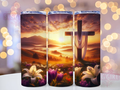 Rustic Easter Wooden Cross Tumbler, Christian Faith Tumbler, Rustic Easter Wrap, Stylish 20oz Wrap, Sublimation Design, Trendy Gift Idea, Inspirational Christian Tumbler Sublimation SvggirlplusArt 