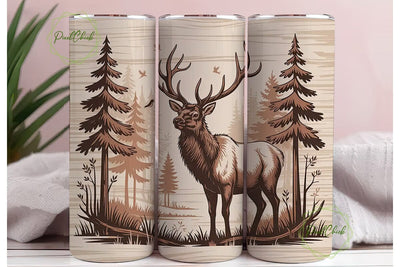 Rustic Elk 20oz Tumbler Wrap Sublimation PixelChick 