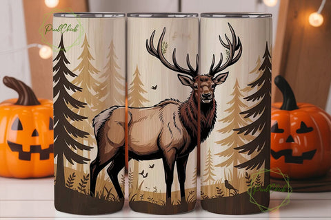 Rustic Elk 20oz Tumbler Wrap Sublimation PixelChick 