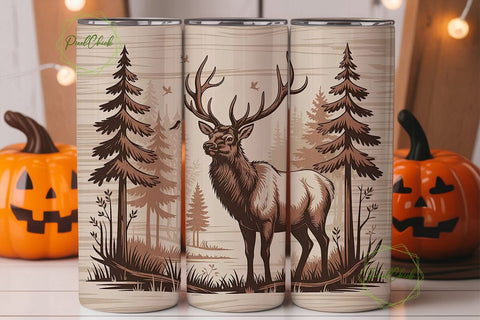 Rustic Elk 20oz Tumbler Wrap Sublimation PixelChick 