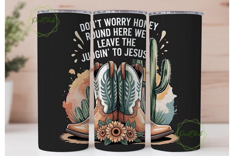 Rustic Faith Cowboy Boots 20oz Tumbler Sublimation PixelChick 