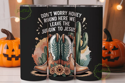 Rustic Faith Cowboy Boots 20oz Tumbler Sublimation PixelChick 