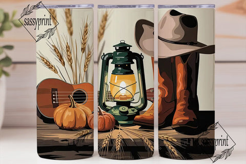 Rustic Fall Country 20oz Tumbler Wrap Sublimation sassyprint 