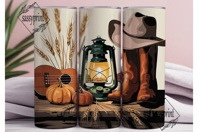 Rustic Fall Country 20oz Tumbler Wrap Sublimation sassyprint 