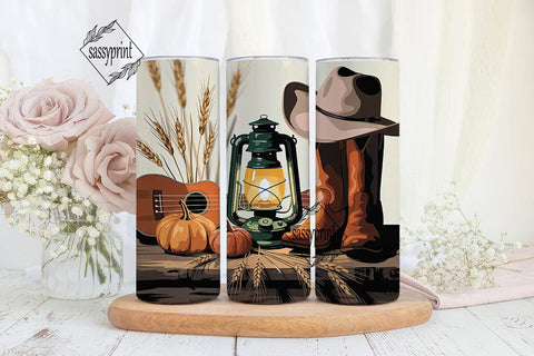 Rustic Fall Country 20oz Tumbler Wrap Sublimation sassyprint 