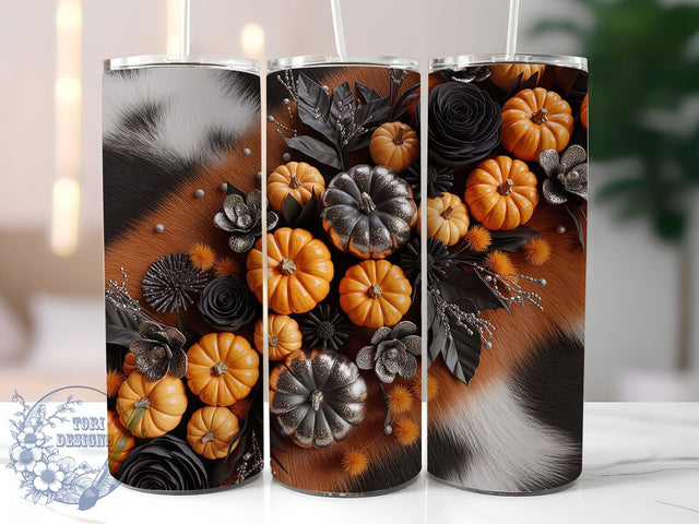 Rustic Fall Halloween Pumpkin Tumbler, Halloween Pumpkin Wrap, 20oz Tumbler Sublimation, Autumn Halloween Design, Spooky Pumpkin Art, Rustic Fall Wrap, Jack-o'-Lantern Sublimation Sublimation ToriDesigns 