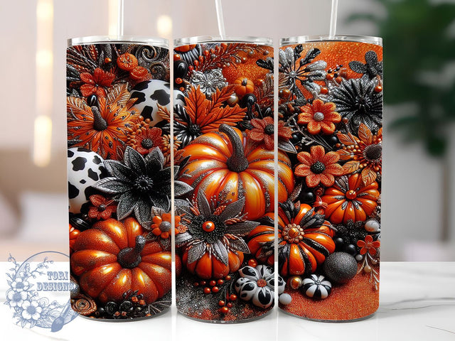 Rustic Fall Halloween Pumpkin Tumbler, Halloween Pumpkin Wrap, 20oz Tumbler Sublimation, Autumn Halloween Design, Spooky Pumpkin Art, Rustic Fall Wrap, Jack-o'-Lantern Sublimation Sublimation ToriDesigns 