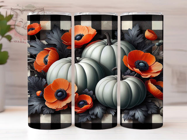 Rustic Fall Harvest Pumpkins Tumbler, Autumn Pumpkin Wrap, 20Oz Sublimation Design, Harvest Season Drinkware, Rustic Fall Cup, Thanksgiving Pumpkin Gift, Cozy Autumn Tumbler Sublimation Lara' s Designs 