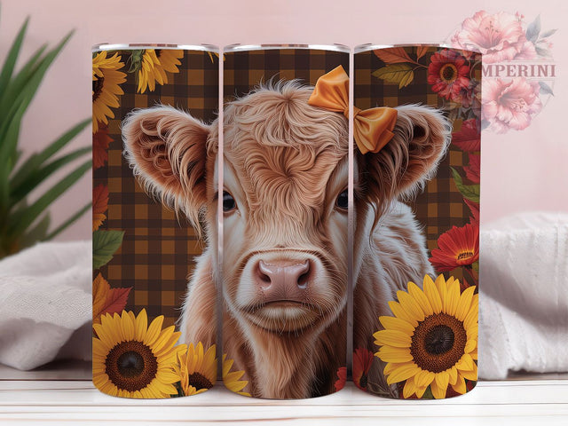 Rustic Fall Highland Cow Tumbler, Fall Wrap, 20Oz Tumbler, Sublimation Design, Autumn Vibes, Rustic Farm Style, Pumpkin Season Sublimation Li Zamperini 