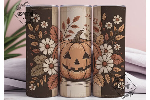 Rustic Fall Pumpkin 20oz Tumbler Wrap Sublimation sassyprint 