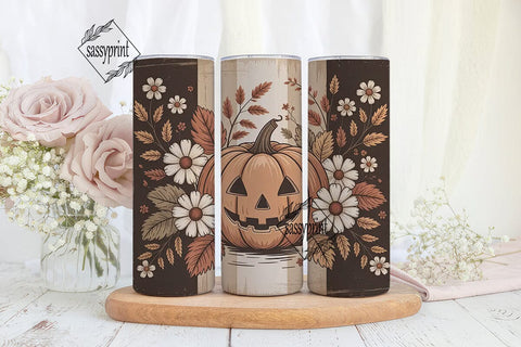 Rustic Fall Pumpkin 20oz Tumbler Wrap Sublimation sassyprint 