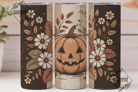 Rustic Fall Pumpkin 20oz Tumbler Wrap Sublimation sassyprint 