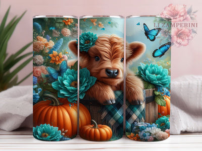 Rustic Fall Pumpkin Cow Tumbler, Highland Cow Tumbler, Rustic Cow Wrap, Whimsical Cow Wrap, Country Cow Wrap, Sublimation Design, Trendy Gift Idea Sublimation Li Zamperini 