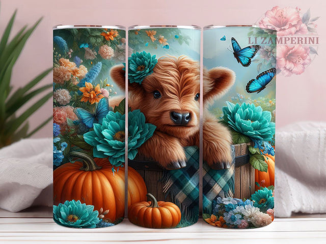 Rustic Fall Pumpkin Cow Tumbler, Highland Cow Tumbler, Rustic Cow Wrap, Whimsical Cow Wrap, Country Cow Wrap, Sublimation Design, Trendy Gift Idea Sublimation Li Zamperini 