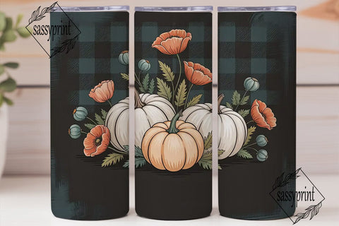 Rustic Fall Pumpkins 20oz Tumbler Wrap Sublimation sassyprint 