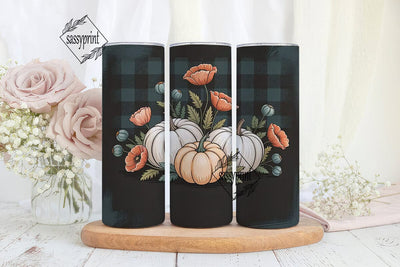 Rustic Fall Pumpkins 20oz Tumbler Wrap Sublimation sassyprint 