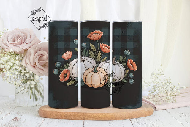 Rustic Fall Pumpkins 20oz Tumbler Wrap Sublimation sassyprint 