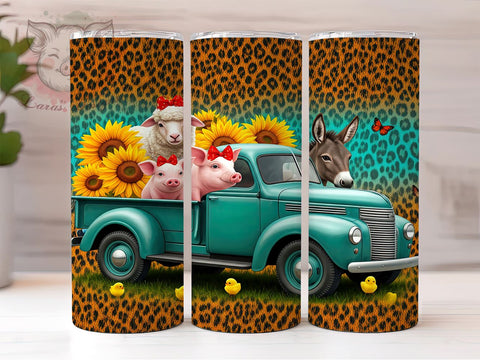 Rustic Farm Animals 20oz Tumbler, Truck Tumbler Wrap, 20oz Farm Tumbler, Country Decor Tumbler, Animal Lover Gift, Rustic Farmhouse Design, Sublimation Wrap Sublimation Lara' s Designs 