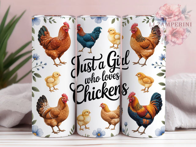 Rustic Farm Girl Chicken Tumbler, Farm Girl Tumbler, Rustic Chicken Wrap, Whimsical Chicken Wrap, Country Farm Animal Wrap, Sublimation Design, Trendy Gift Idea Sublimation Li Zamperini 