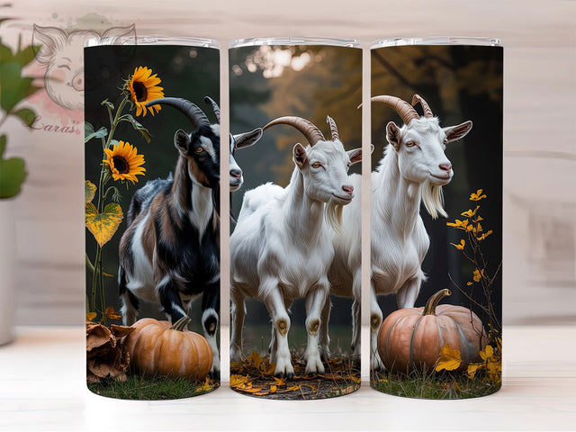Rustic Farm Goat Fall Tumbler Wrap, Fall Goat Png, 20oz Skinny Tumbler, Sublimation Download, Farmhouse Tumbler, Farm Animal Tumbler, Rustic Fall Tumbler Sublimation Lara' s Designs 
