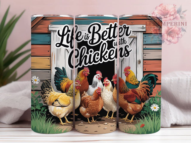 Rustic Farm Life Chicken Tumbler, Farm Life Tumbler, Rustic Chicken Wrap, Whimsical Chicken Wrap, Country Farm Animal Wrap, Sublimation Design, Trendy Gift Idea Sublimation Li Zamperini 