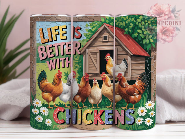 Rustic Farm Life Chicken Tumbler, Farm Life Tumbler, Rustic Chicken Wrap, Whimsical Chicken Wrap, Country Farm Animal Wrap, Sublimation Design, Trendy Gift Idea Sublimation Li Zamperini 