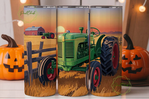 Rustic Farm Sunset 20oz Tumbler Wrap Sublimation PixelChick 
