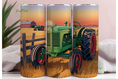 Rustic Farm Sunset 20oz Tumbler Wrap Sublimation PixelChick 