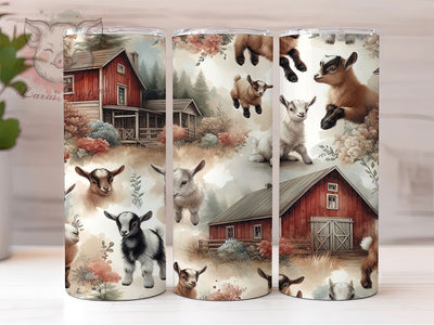 Rustic Farmhouse Baby Goat Tumbler, Rustic Barn Tumbler, Farmhouse Goat Wrap, Whimsical Goat Wrap, Country Barn Wrap, Sublimation Design, Trendy Gift Idea Sublimation Lara' s Designs 