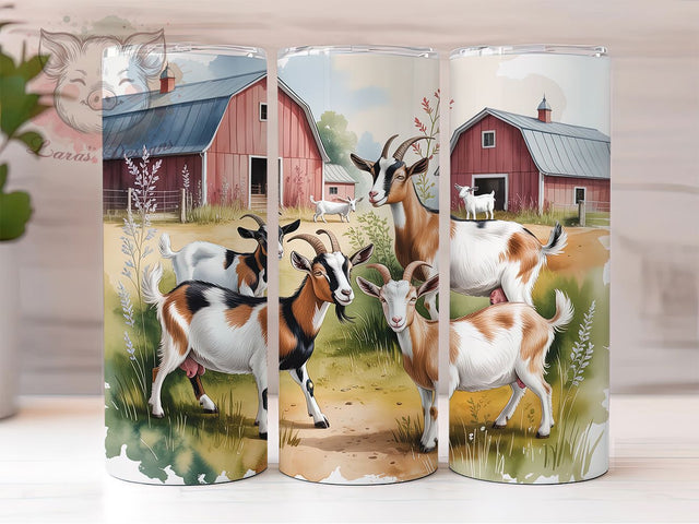 Rustic Farmhouse Baby Goat Tumbler, Rustic Barn Tumbler, Farmhouse Goat Wrap, Whimsical Goat Wrap, Country Barn Wrap, Sublimation Design, Trendy Gift Idea Sublimation Lara' s Designs 